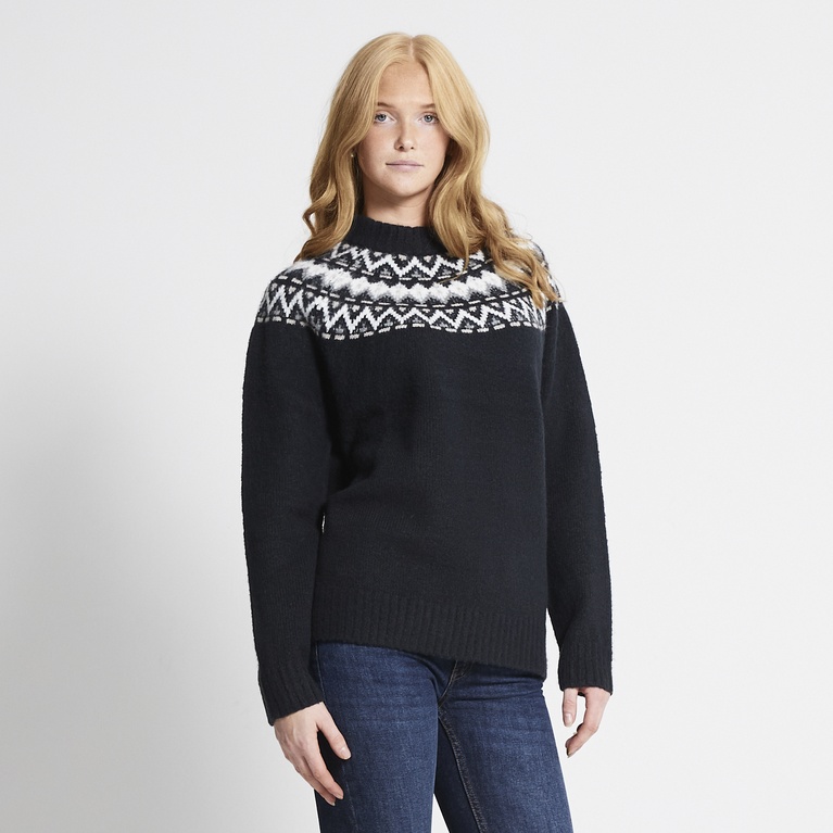 Pattern knit sweater "Britta" Dark Blue